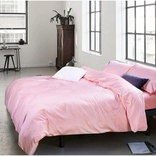 Pink Silky Soft Hotel Bedding sets Egyptian cotton 4Pcs Solid Color Princess Duvet cover Bed fitted sheet set King Queen size