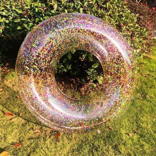 60/70/80/90cm/120cm Colorful Glitter Swimming Ring For Adult Children Inflatable Pool Tube Giant Float Boys Girl Water Fun Toys