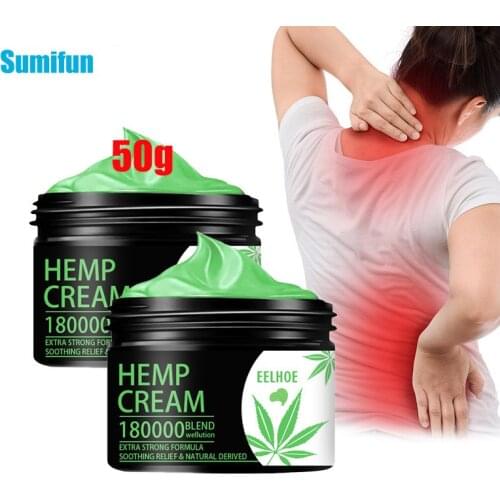 50g Pain Relief Cream Lumbar Shoulder Back Knee Joint Pain Muscle Strain Soreness Hemp Leaf Extract Herbal Ointment
