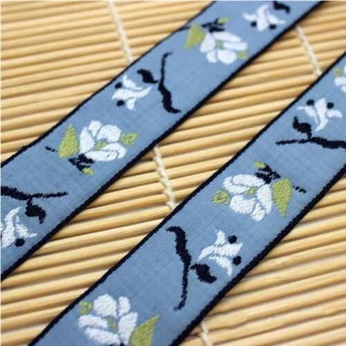 Cusack 9 yards 8.3 meter 2.4 cm Blue Webbing Lace Trims Ribbon for Garment Home Textiles Trimmings DIY Crafts Tape Lace Fabric