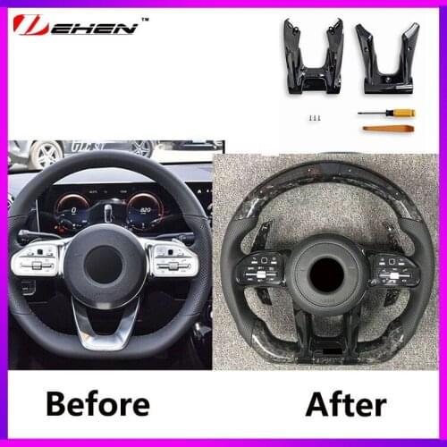 For Benz AMG C-class new E-class GLA CLA GLB GLE GLS GLC W205 W213 253 flat bottom steering wheel modified cover plate