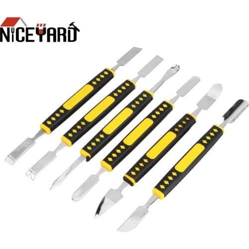 NICEYARD 6pcs/set Crowbar Prying Opening Repair Tool kit Dual Heads Metal Spudger Hand Tools Sets For Mobile Phone Notebook