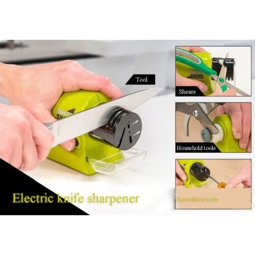 NEW Electric Knife Sharpener Kitchen Knives Scissors Motorized Blades Screw Free Shipping
