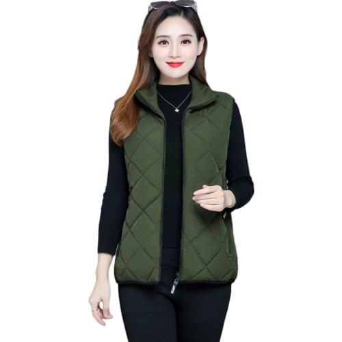 New autumn and winter women cotton Quilted Vests Casual soft warm waistcoat plus size 5XL female outwear Sleeveless vest