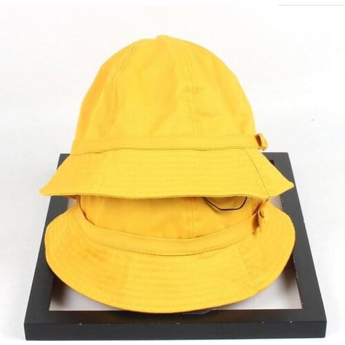New spring summer women bowknot yellow bucket hat for girl Maruko lovely windproof fisherman hat outdoor sunscreen cap dome hat
