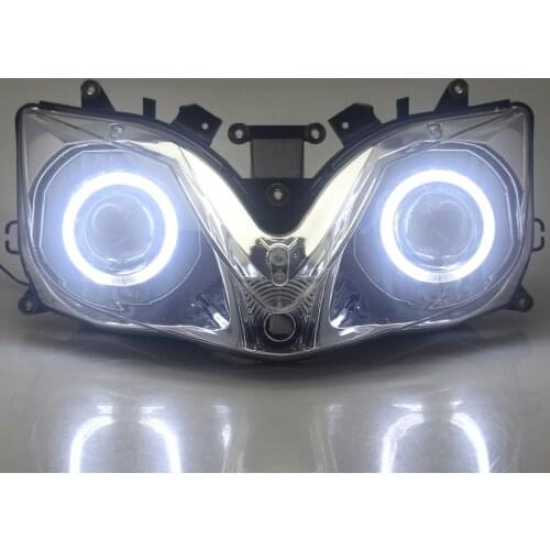 Motorcycle Headlight Assembly Head Lamp White Angel Eyes LED Headlamp For Honda CBR 600 F4i 2001 2002 2003 2004 2005 2006 2007