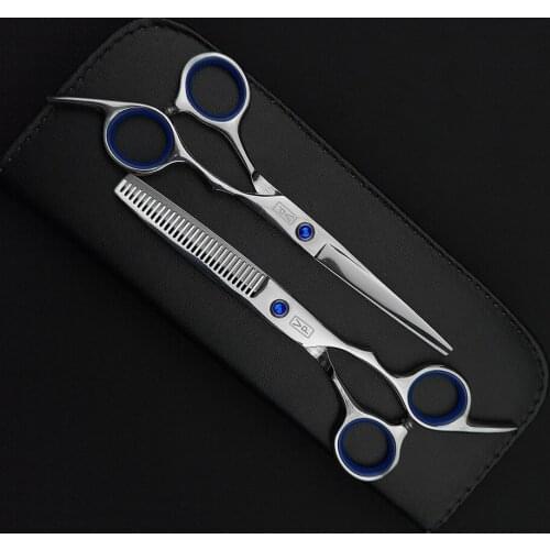 Professional 6.0'' Hair Scissors Cutting Barber Hair Scissor Salon Scisors Thinning Shears Hairdressing Scissors Barbershop Set