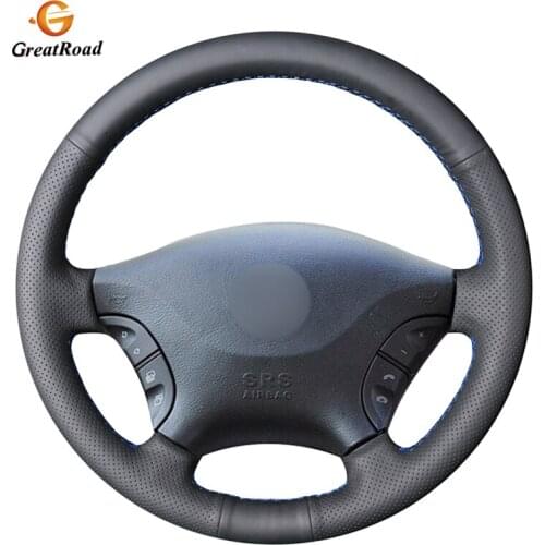 Hand-stitched Black Genuine leather Car Steering Wheel Cover for Mercedes Benz Viano 2006-2011 Vito 2010-2015