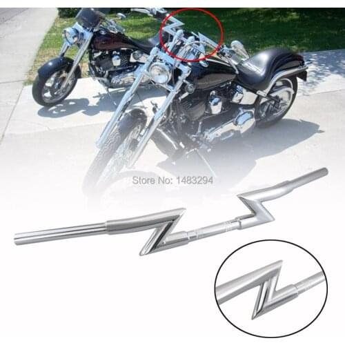 Silver Thickened 1" Diameter Lightning 85CM Extended Z / U-Bar Drag Handlebar Fits For Harley Honda Kawasaki Universal