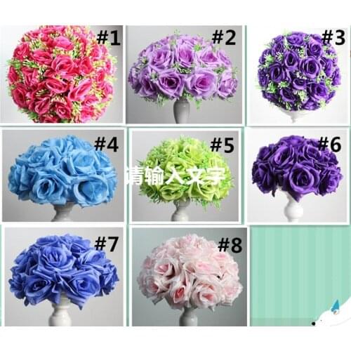 Light purple Silk Rose Flower Ball 10pcs 15cm Diameter Kissing Ball Designs for Wedding Party Shop Artificial Decorative Flowers