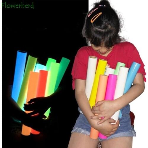 Glow In Dark Heat Transfer Vinyl Roll Permanent Adhesive Vinyl for DIY Decal Stickers Gifts for Halloween Christmas 10"/12"x12"