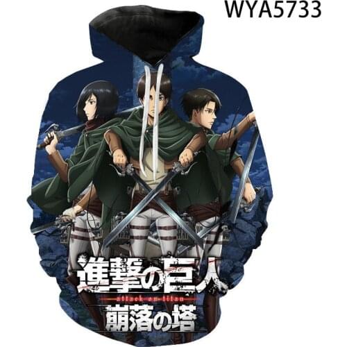 Men Women Children Attack On Titan Sweatshirts 3D Printed Pullover Long Sleeve Boy Girl Kids Hoodies Streetwear Casual Jacket