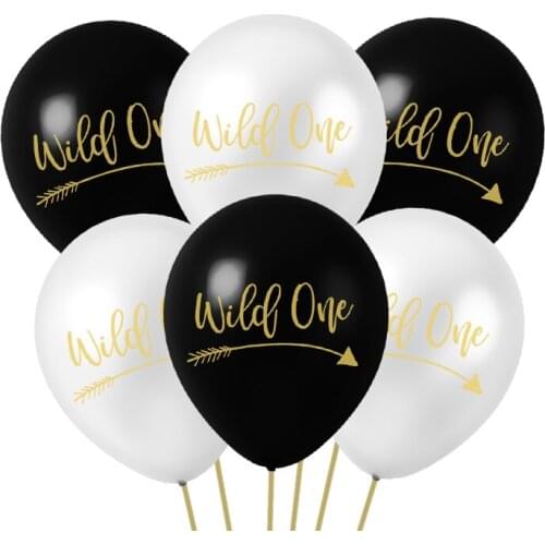 10pcs 10inch Wild One Balloons Baby Shower 1st Birthday Party Decoration balloons children ONE Year Old Globos