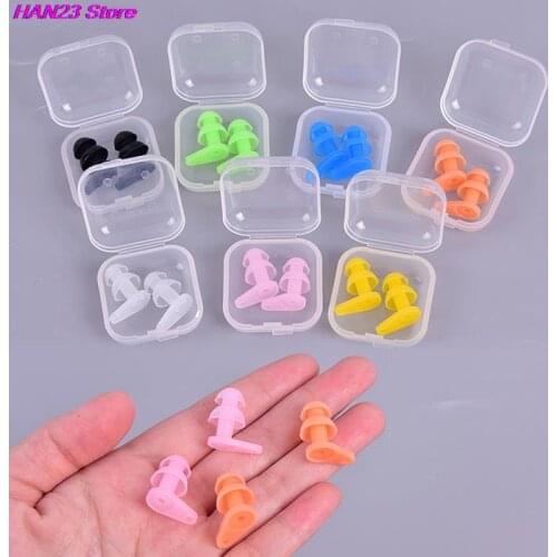2pcs Soft Anti-Noise Ear Plug Waterproof Swimming Silicone Swim Earplugs For Adult Children Swimmers Diving
