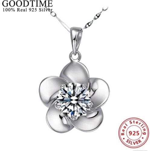 Collares Genuine 925 Sterling Silver Necklace For Women Real 925 Silver Fashion Jewelry Female Pendant Necklace Gift AJN065