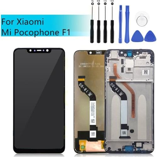 For Xiaomi poco F1 LCD Display Touch Screen Digitizer Assembly for xiaomi mi Pocophone F1 LCD Xiaomi F1 LCD with frame