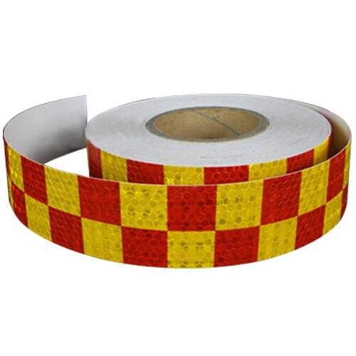 1M Reflective Safety Warning Conspicuity Tape Sticker, Red+yellow