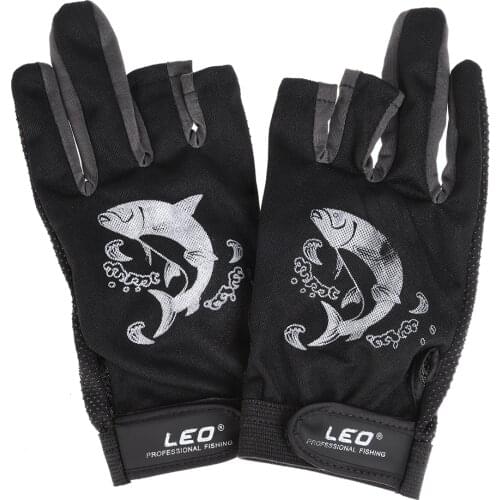 1 Pair 3 Fingerless Fishing Gloves Breathable Quick Drying Anti-slip Fishing Gloves Sports Gloves For Cycling Camping Running