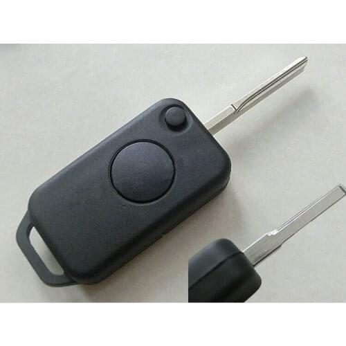 10PCS/lot For Mercdes Benz 1 Button Flip Remote KEY Case Shell Replacement with Hu64 uncut key blade