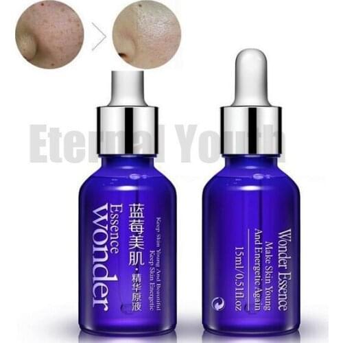 2pcs Ageless Blueberry Essence Acid Skin Care Facial Liquid Whitening Moisturizing Shrink Pores Anti-wrinkle Elite Fluid 15ml