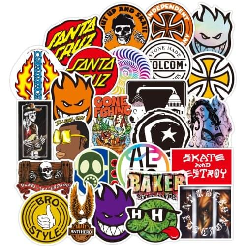 50/100PCS Strong Viscosity Brands Logo Tide Brand Stickers Luggage Motorcycle Trolley Case Notebook Guitar Waterproof Stickers