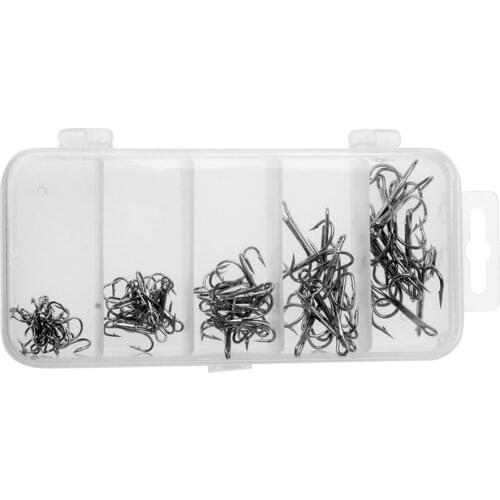 50pcs/lot Assorted Treble Hook Three Anchor Fishing Hooks Sea Fishing Tackle