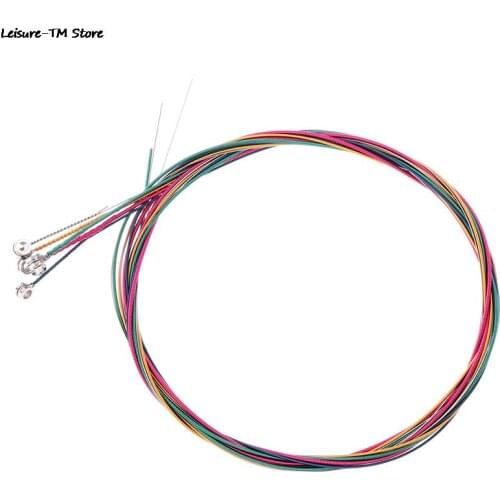 6 pcs/set Rainbow Colorful Guitar Strings E-A For Acoustic Folk Guitar Classic Guitar