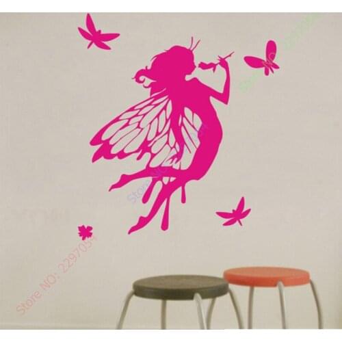 Free Shipping Nursery Fairy Wall Sticker Personalized Girl Decal Removable Decoration Decor 77X57CM