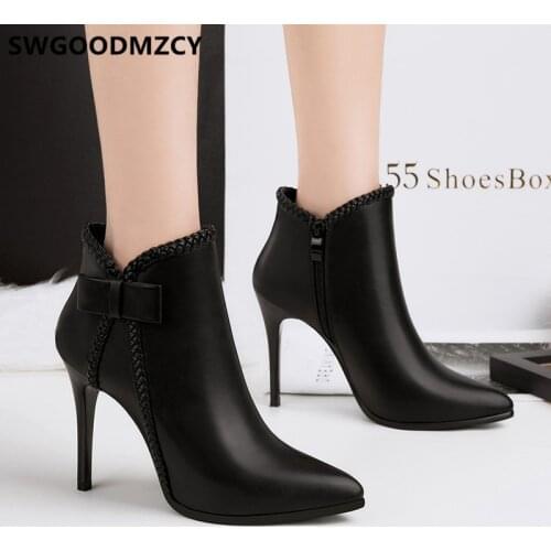 Short Boots Women Black Designer Boots High Heels White Boots Shoes Woman Ladies Shoes Fashion Chaussures Femmes Automne Hiver