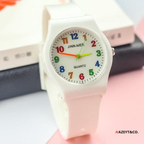 New fashion middle children student color no. simple dial wristwatch ladies unisex silicone strap watch boys girls jelly clock