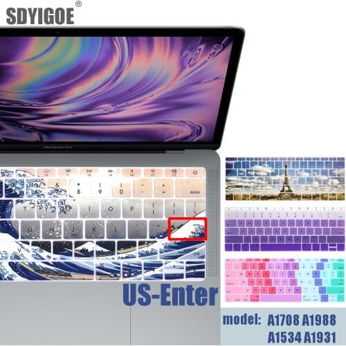US-Ente laptop keyboard cover For macbook 12 pro13 without touchbarSilicone keyboard protective film for A1534 A1931 A1708 A1988
