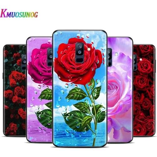 Rose Flower For Samsung Galaxy A9 A8S A8 A7 A6S A6 A5 A3 A750 Plus 2018 2017 2016 Star Black Phone Case