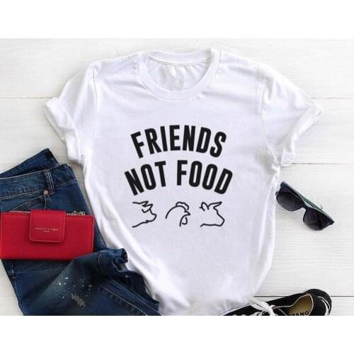 Friends not food Print Women T shirt Cotton Casual Funny Shirt For Lady Top Tee Tumblr Hipster Drop Ship NEW-38
