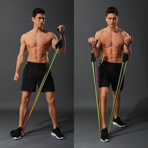 Workout 11pcs/Set Pull Rope Fitness Yoga Rubber Loop Tube Latex Tubes Exercises Resistance Bands Excerciser Body Training