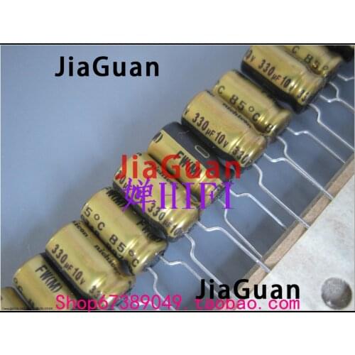 20pcs NEW NICHICON FW 330UF 10V 6.3X11MM audio 10v 330uf Electrolytic Capacitor 10V330uF filter amplifier 330UF/10V
