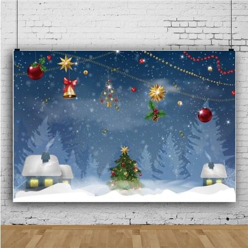 Winter Snowy Christmas and Tree House Baby Portrait Cake Photography Party Backdrops Photocall Background Studio Shooting