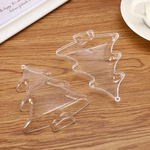1/5PCS Christmas Xmas Tree Shape 3D Bath Bomb Molds Plastic Transparent DIY Fizzy Sphere Bath Bomb Molds Mould Bath Accessories