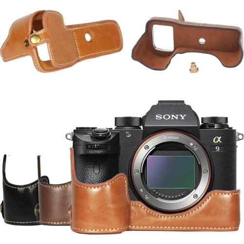 Hlaf body Pu Leather Half Camera Case Bag Cover base for Sony ILCE9 Alpha A9 A7R III A7R M3