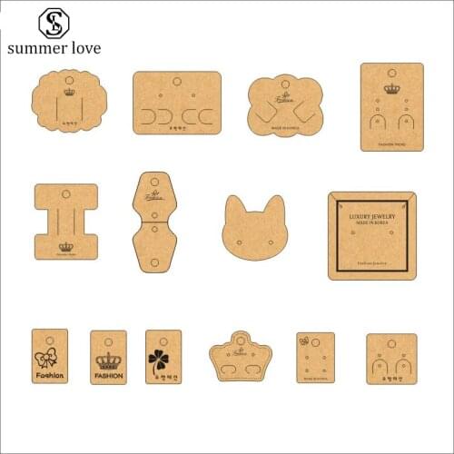 Kraft Paper Card Brooch Necklace Earrings Display Cards Jewelry Tag Holder Card Customize Logo/Shape/Size Design Wholesale