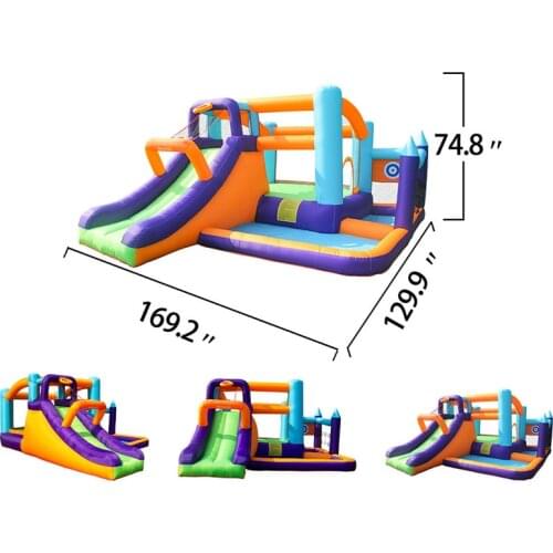 Combination Castle Colorful Inflatable Bounce House Ice Bouncy Castle for Kids Indoor Park with Slide