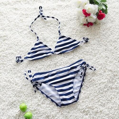 Cute Baby Girls Striped Two-piece Bikini Set 2020 New Arrivals Plus Size Beach Children Swimwear Kids Bathing Suit