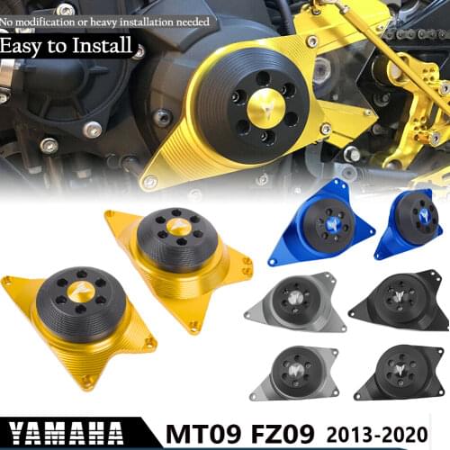 MT09 FZ09 CNC Engine Case Stator Clutch Cover Crash Pad for 2013-2020 Yamaha MT FZ 09 MT-09 2014 2015 2016 2017 2018 2019