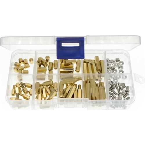 120Pcs M3 Brass Standoff Spacer PCB Board Hex Screws Nut Assortment Kit Female-Female Spacers Male-Female Spacers