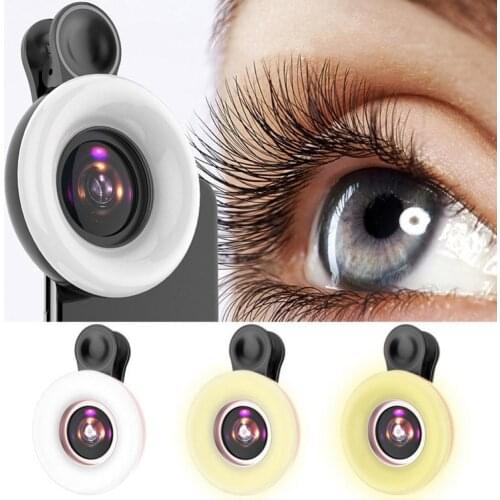 Macro Fill Light Rechargeable Clip 15X LED Photography Selfie Phone Macro Lens Fill Light Mobile Phone Accessories 2021
