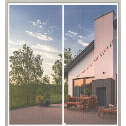 Anti-mosquito Nets for Doors Insect Protection Fiberglass Magnetic Screen Curtain Fireproof and Fire-retardant Durable Fly Mesh