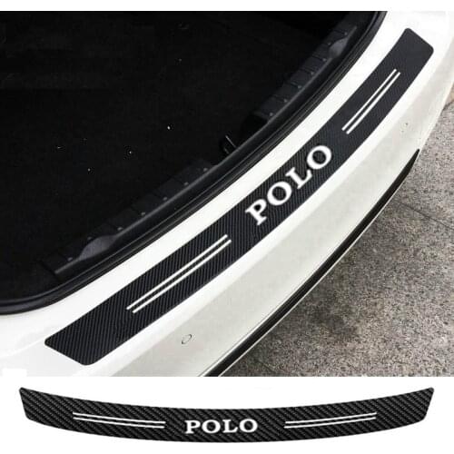 Mutips 3D 5D Carbon fiber Car Trunk bumper protection sticker trim cover accessories exterior automobile For volkswagen VW polo