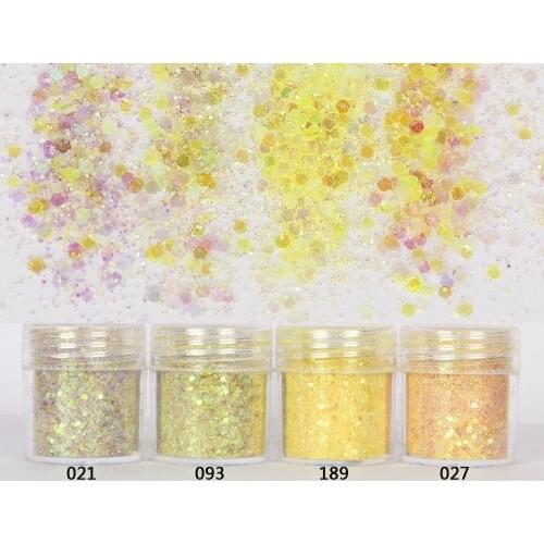 Yellow set Hexagon Glitter Sequin Mix Party Shining Embellishment for Resin Crafts Festive Jewelry Tools Uv Resin Pigment
