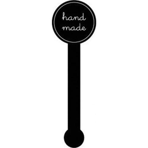 100pcs Big Size Long Black Hand Made Seal Sticker Cake Baking Gift Point Sticker For Favor Bag Candy Box Decor Party Supplies