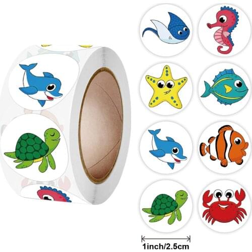 Qiduo 500Pc Reward Stickers Motivational Stickers Roll for Kids for School Reward Students Teachers Cute Animals Stickers Labels