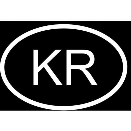 KR SOUTH KOREA COUNTRY CODE OVAL VINYL DECAL car accessories STICKER Black Silver 14CM*9.5CM